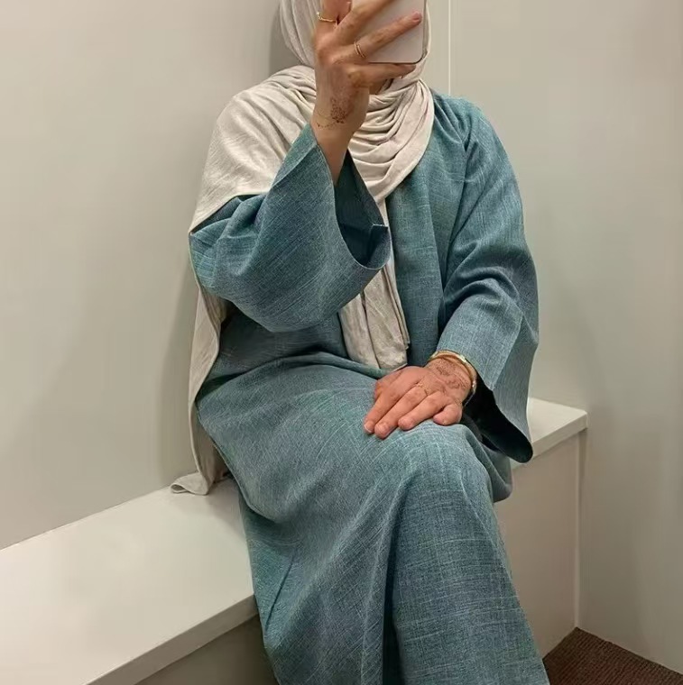 Jalabiya Women Arabic - ชุดอาบายะสำหรับวันอีด ผู้หญิงมุสลิม ชุดสุภาพเรียบร้อย สไตล์อาหรับ เสื้อคลุมยาว ดูไบ