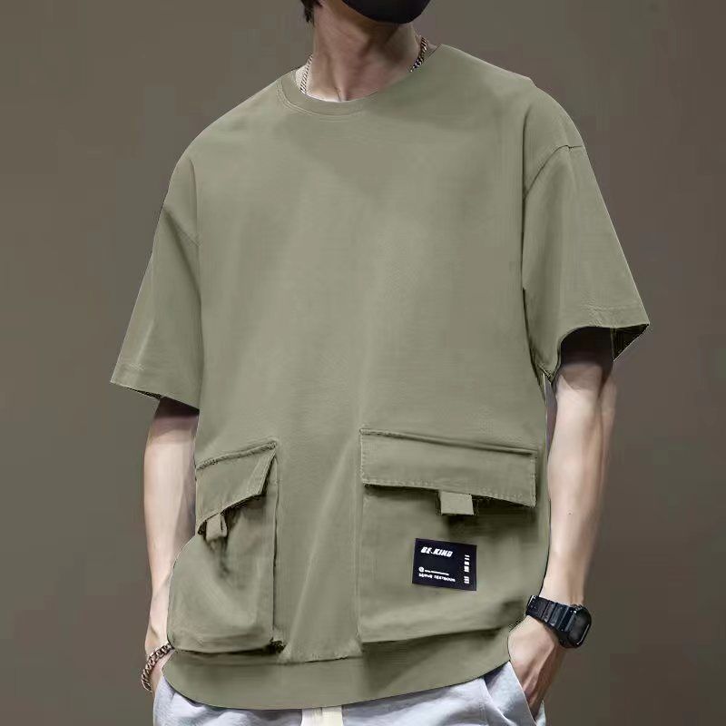 Men'S Ethnic Fashion Trends - เสื้อยืดคอกลมแขนสั้นสำหรับผู้ชายเสื้ออเนกประสงค์ลำลองทรงหลวมแนวโน้มแฟชั่นมีกระเป๋าสีพื้นสไตล์ชนเผ่าวินเทจใหม่ฤดูร้อน