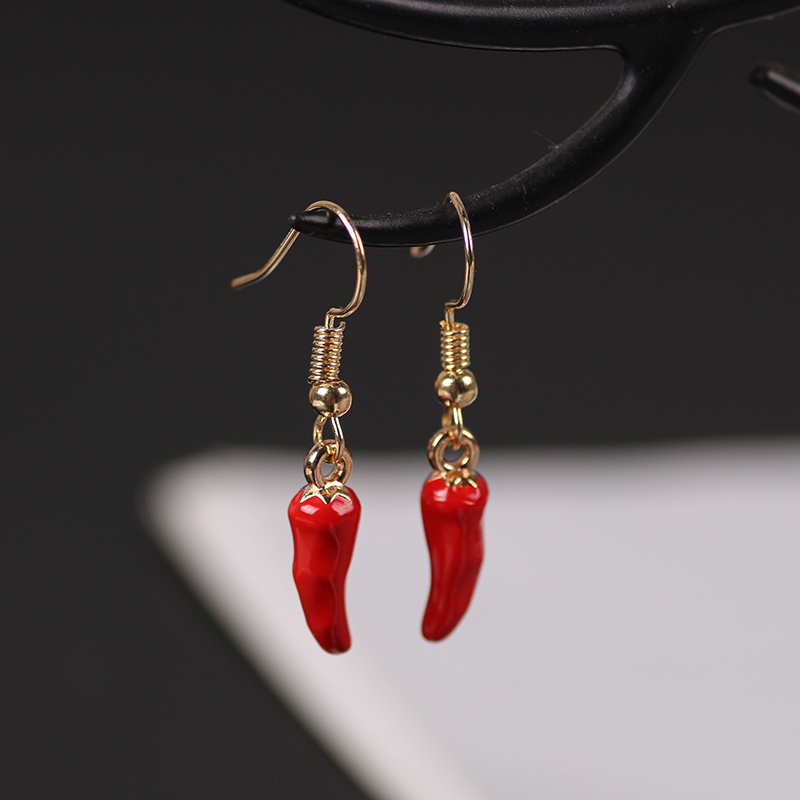 Ethnic Fashion Sale - น่ารักสีแดงพริกไทยต่างหู Pendientes หญิงเครื่องประดับสไตล์ชาติพันธุ์ผู้หญิงลักษณะบางแฟชั่นหญิงใหม่เครื่องประดับของขวัญ