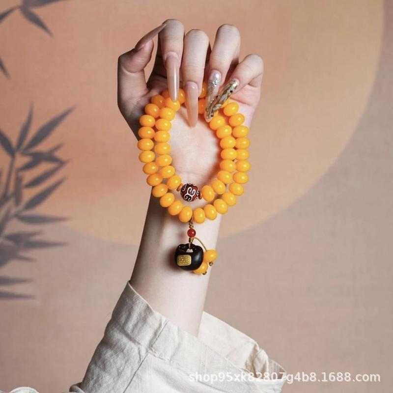 หยกขาวและเม็ดบอดีสีเหลือง สร้อ - Men'S Ethnic Fashion Trends บทวิจารณ์และราคา