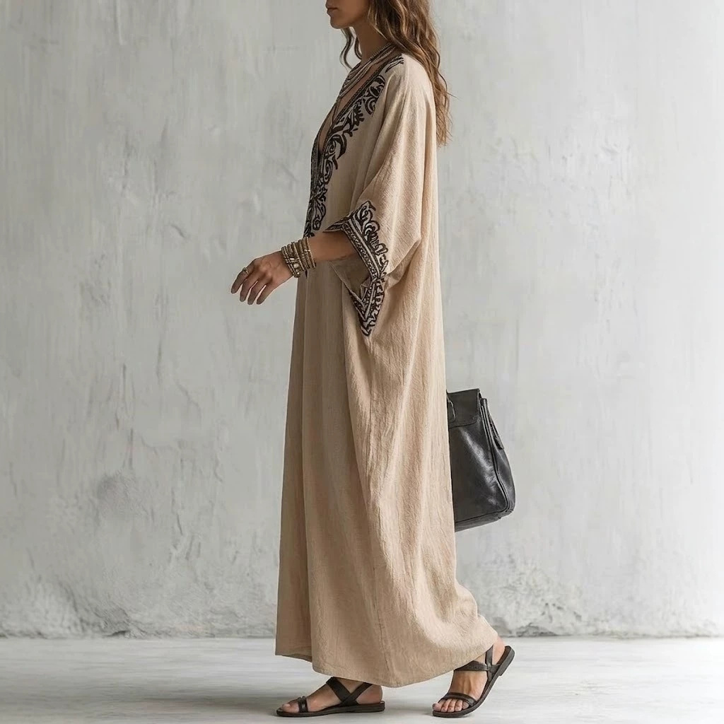 ชุดเดรสยาวสไตล์โบโฮสำหรับผู้หญ - Kaftan Women Boho บทวิจารณ์และราคา