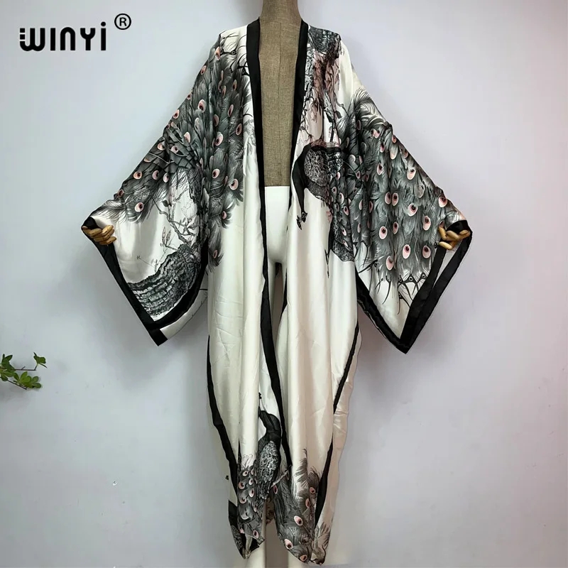 วินยี ชุดกิโมโนลายพิมพ์นกยูงสไ - Kaftan Women Boho บทวิจารณ์และราคา