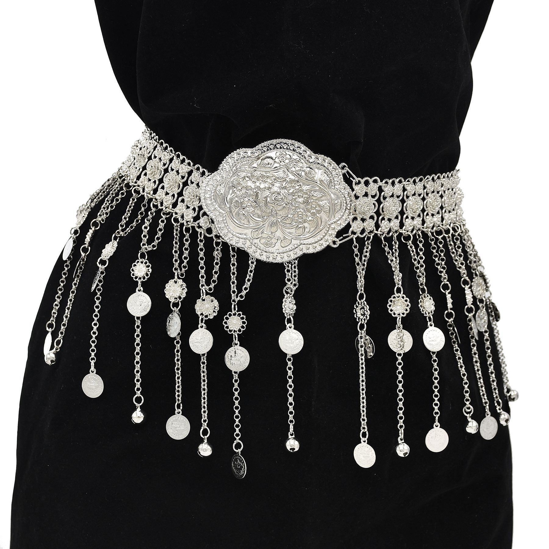 เข็มขัดคาฟตันโมร็อกโกชุบเงิน ป - Ethnic Indian Fashion บทวิจารณ์และราคา