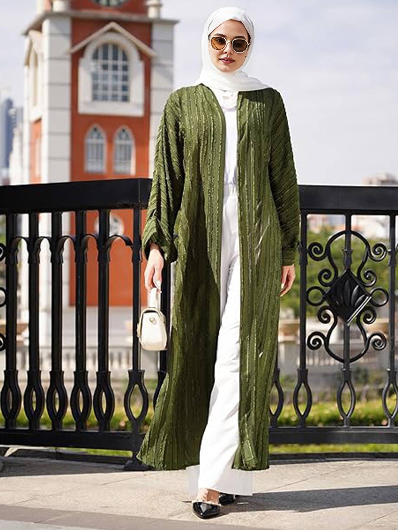 เสื้อคลุมอาบายะแบบเปิดสไตล์กิโ - Jalabiya Women Arabic บทวิจารณ์และราคา