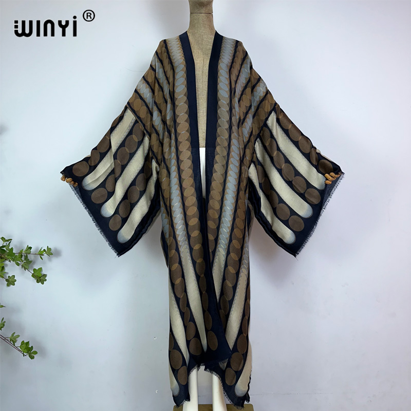 ชุดกิโมโน WINYI ลายพิมพ์เรขาคณ - Kaftan Women Boho บทวิจารณ์และราคา