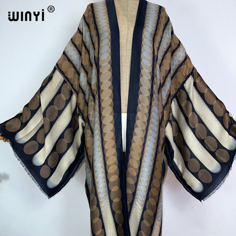 ชุดกิโมโน WINYI ลายพิมพ์เรขาคณ - Kaftan Women Boho บทวิจารณ์และราคา