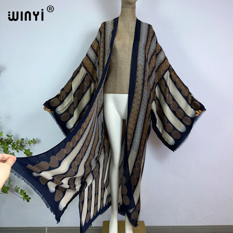 ชุดกิโมโน WINYI ลายพิมพ์เรขาคณ - Kaftan Women Boho บทวิจารณ์และราคา