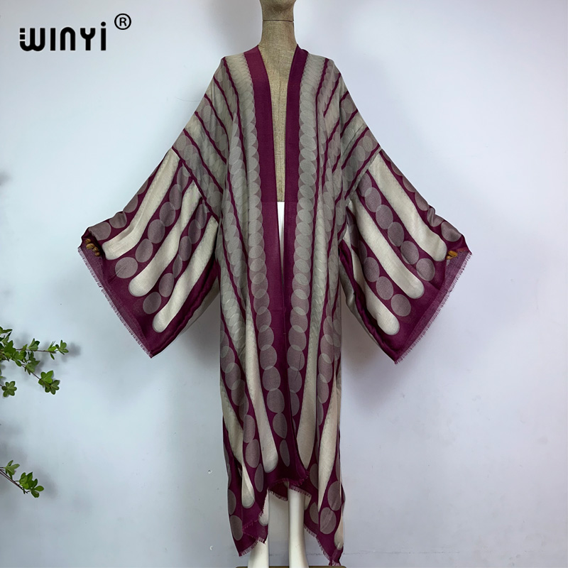 ชุดกิโมโน WINYI ลายพิมพ์เรขาคณ - Kaftan Women Boho บทวิจารณ์และราคา