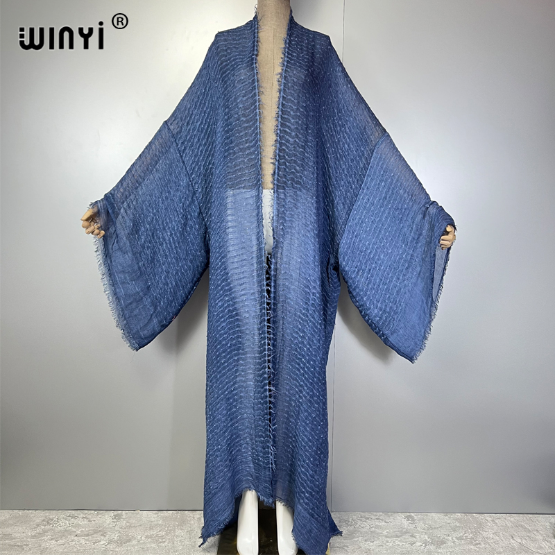 WINYI ชุดกิโมโนลายเรขาคณิต คาฟ - Kaftan Women Boho บทวิจารณ์และราคา