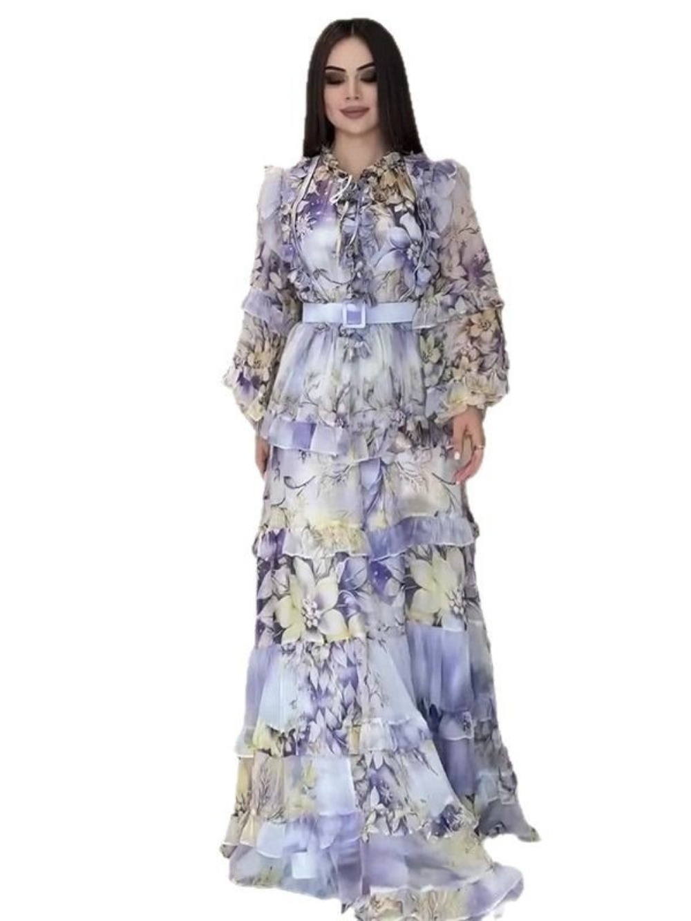 Eid ชุดสตรี Abaya มุสลิม Ruffl - Jalabiya Women Arabic บทวิจารณ์และราคา
