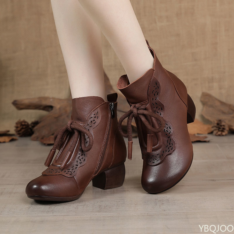 รองเท้าบูทผู้หญิงแฟชั่นฤดูใบไม - Ethnic Fabric บทวิจารณ์และราคา