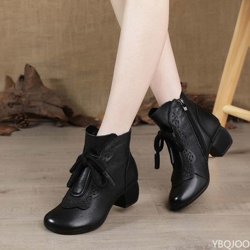 รองเท้าบูทผู้หญิงแฟชั่นฤดูใบไม - Ethnic Fabric บทวิจารณ์และราคา