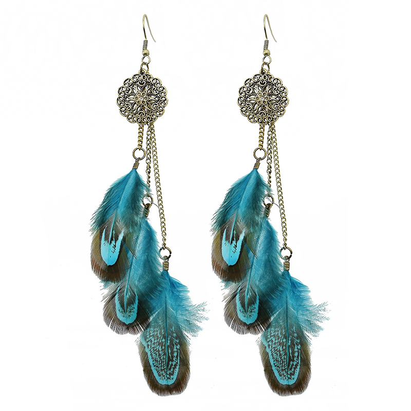Bohemian Feather ต่างหูผู้หญิง - Ethnic Indian Fashion บทวิจารณ์และราคา