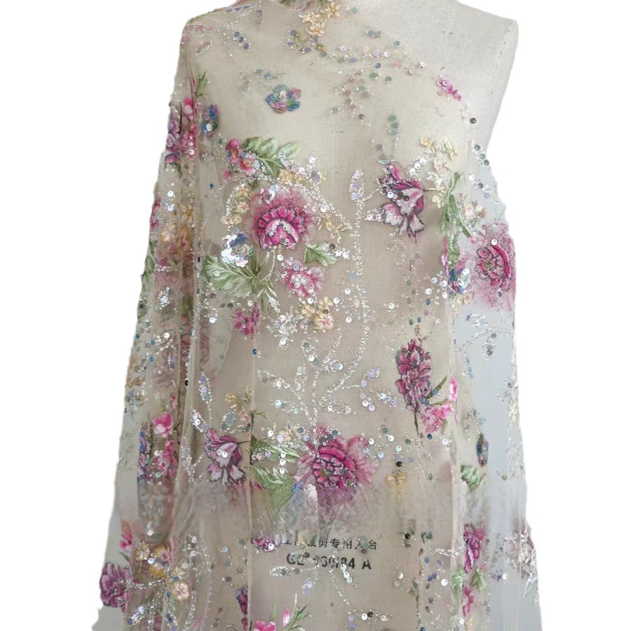 ผ้าลูกไม้ปักลายหรูหรา กว้าง 1  - Ethnic Fabric บทวิจารณ์และราคา