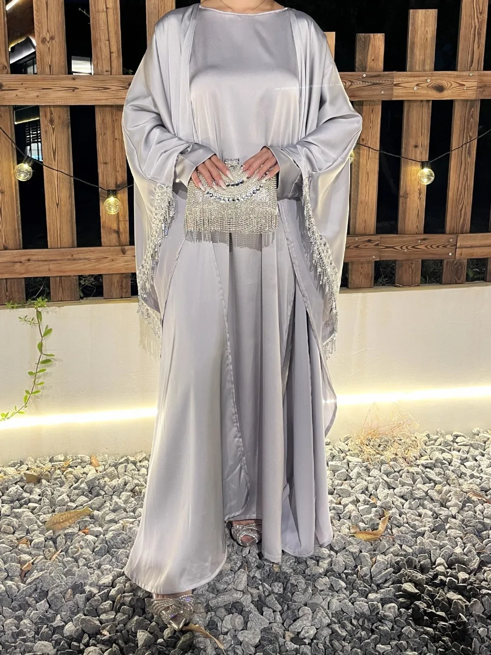 ผู้หญิงมุสลิม Abaya ชุด 2 ชิ้น - Jalabiya Women Arabic บทวิจารณ์และราคา