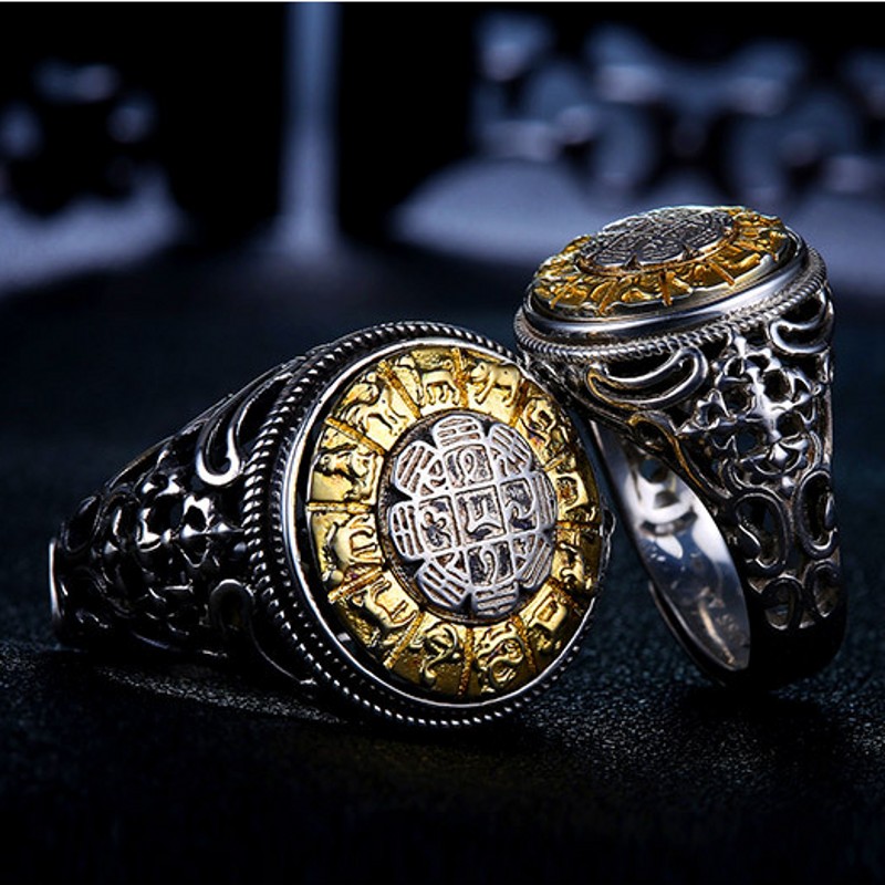 แหวนคู่ปรับขนาดได้ หมุนได้ ดีไ - Men'S Ethnic Fashion Trends บทวิจารณ์และราคา
