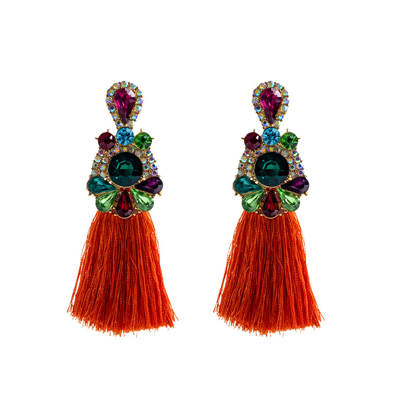 ต่างหูคริสตัลประดับเพชรหลากสีส - Ethnic Fashion Brand บทวิจารณ์และราคา