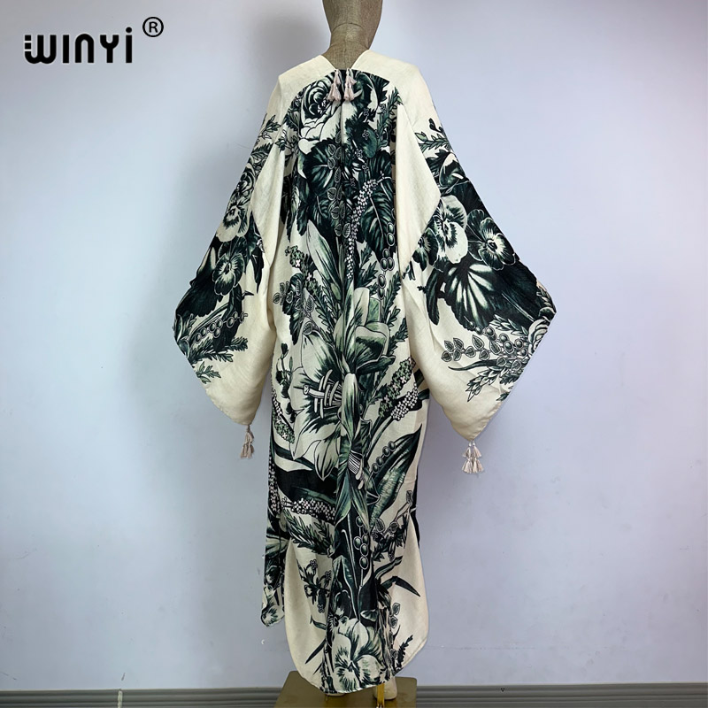Winyi 2023ชุดว่ายน้ำชายหาดพิมพ - Kaftan Women Boho บทวิจารณ์และราคา