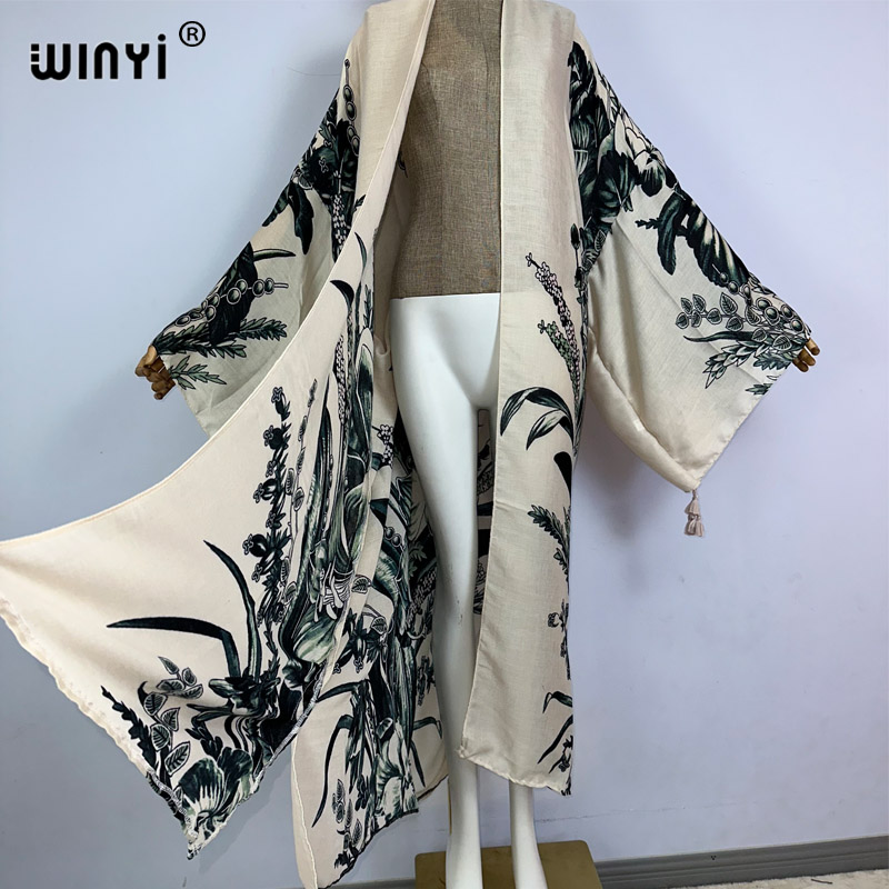 Winyi 2023ชุดว่ายน้ำชายหาดพิมพ - Kaftan Women Boho บทวิจารณ์และราคา
